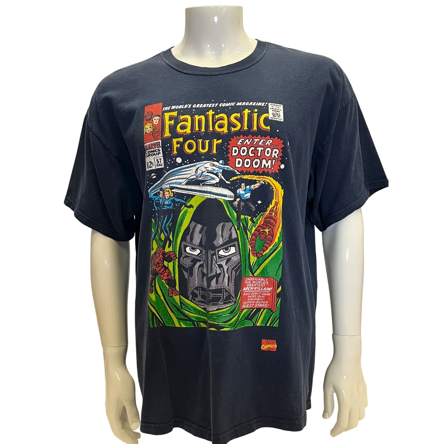 Marvel Comics Fantastic Four Graphic Tee Featuring Doctor Doom  Size XL  Black Cotton
