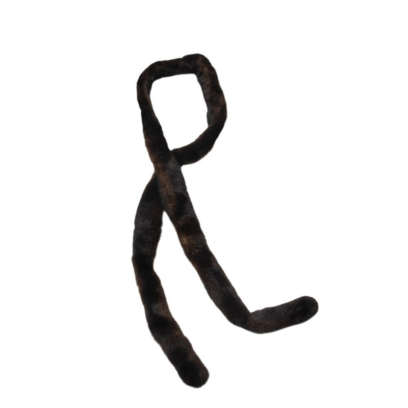 Vintage Dark Brown Real Mink Fur Stole Scarf Wrap 58 Inches Long Elegant And Luxurious Design