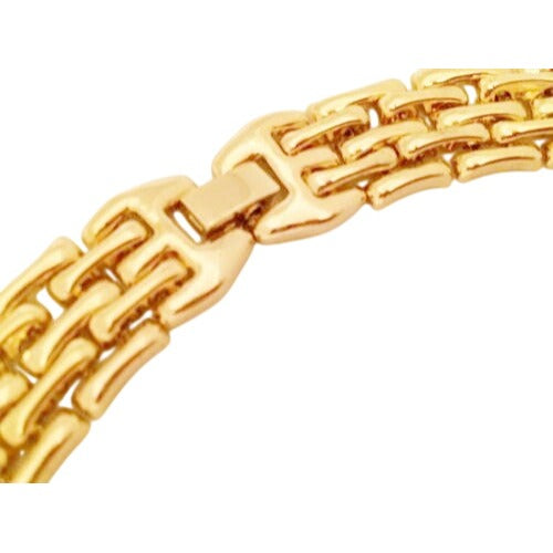 Vintage '80s High-Polish Gold-Tone "Panther Link" Statement Necklace Triple-Row Articulated Collar Fundraiser Supports Sustainable Fashion