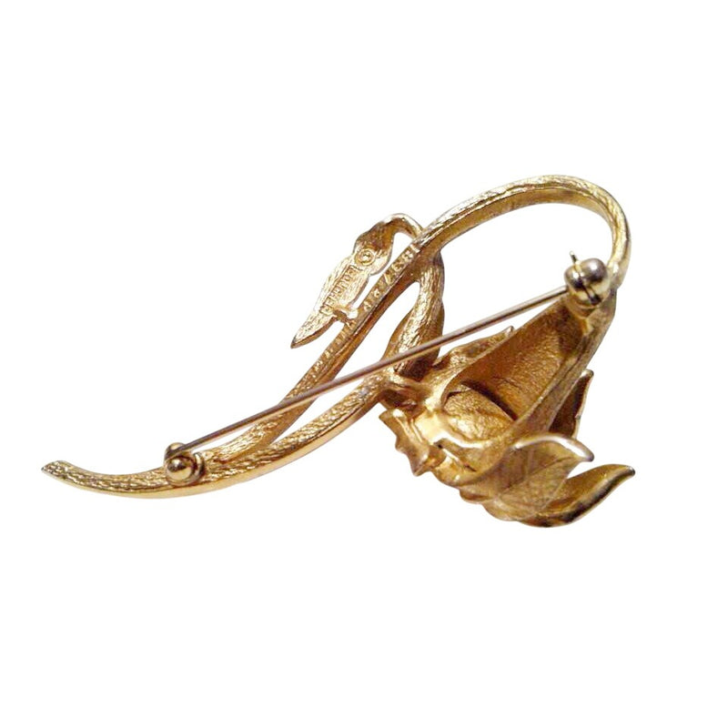 Vintage Boucher Lilum Flower Brooch | Signed Designer | 1950s-60s | Pearl Accent | Fundraiser for Sustainable Fashion Education Programs