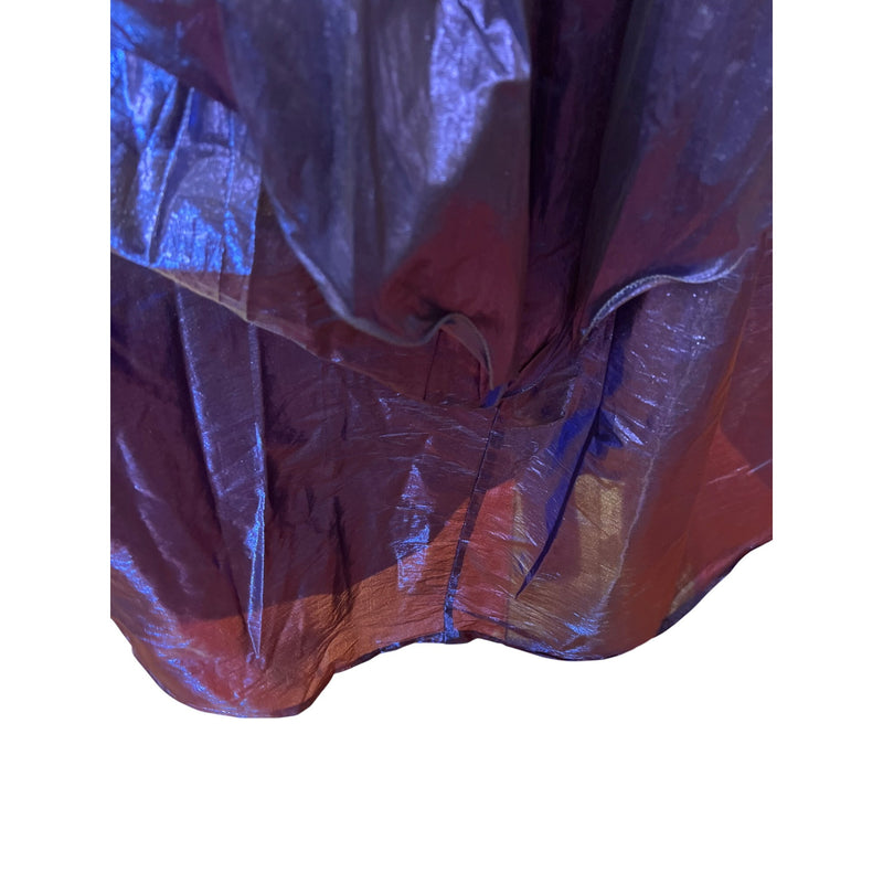 Vintage 80s Dress Metallic Purple Strapless Ruched Shiny Evening Gown Prom Dress With Sweetheart Neckline Volume Layered Skirt Homecoming