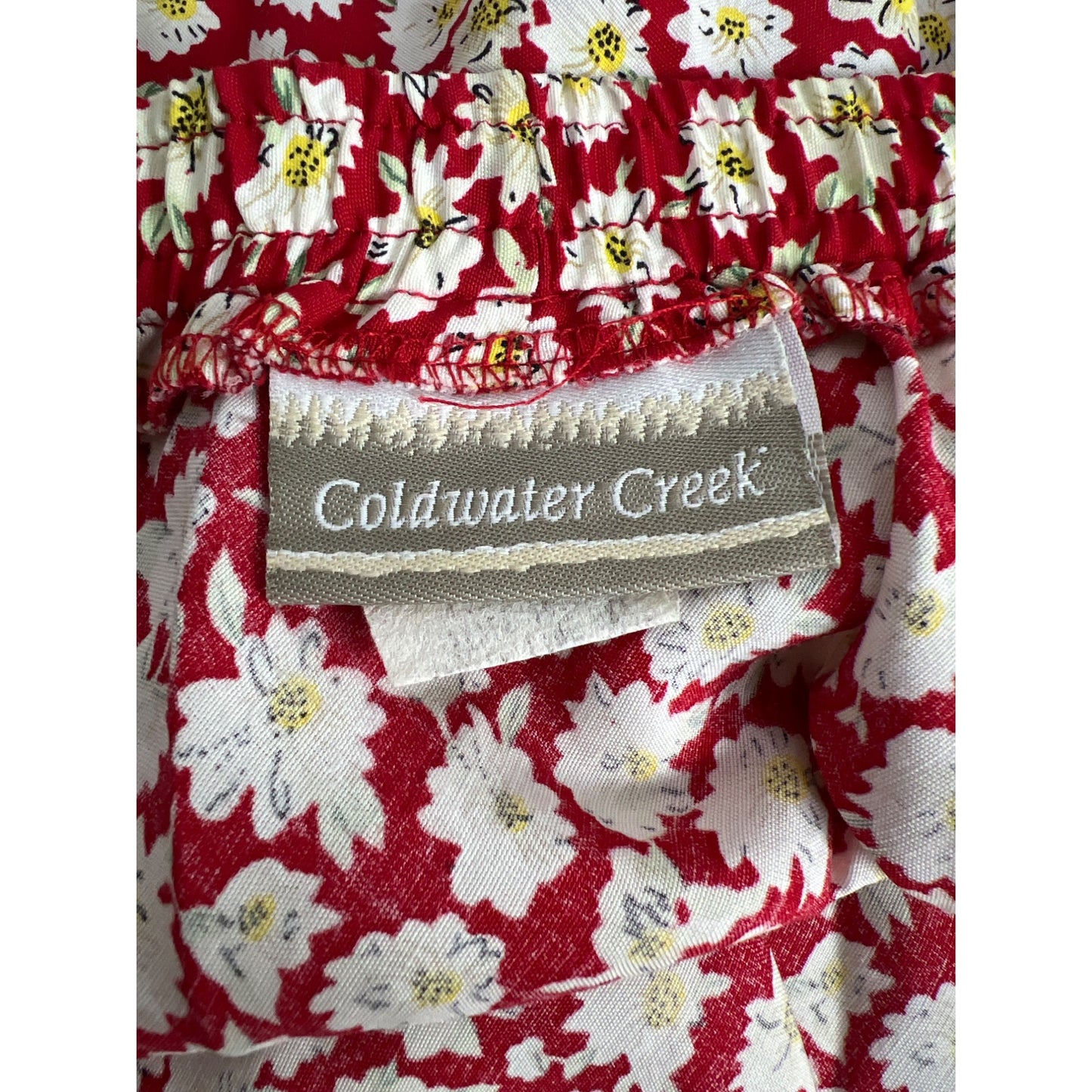 Coldwater Creek Authentic Vintage Scarlet Floral Full-Length Skirt