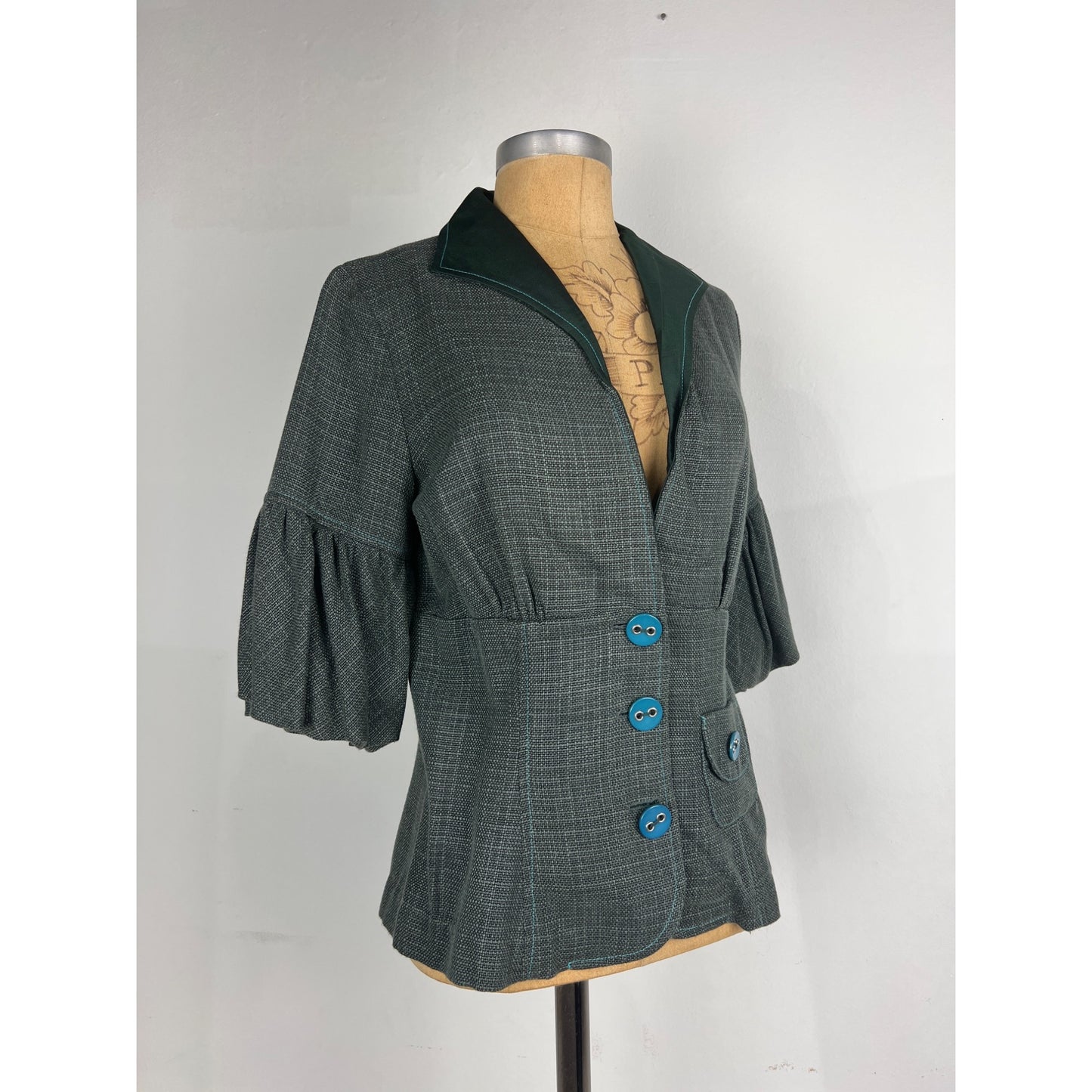 Samantha Treacy Green Blazer Jacket Authentic Vintage