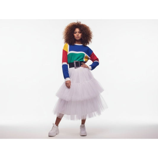 Vintage Color-Block Pullover Sweatshirt Crew Neck Long Sleeve Casual