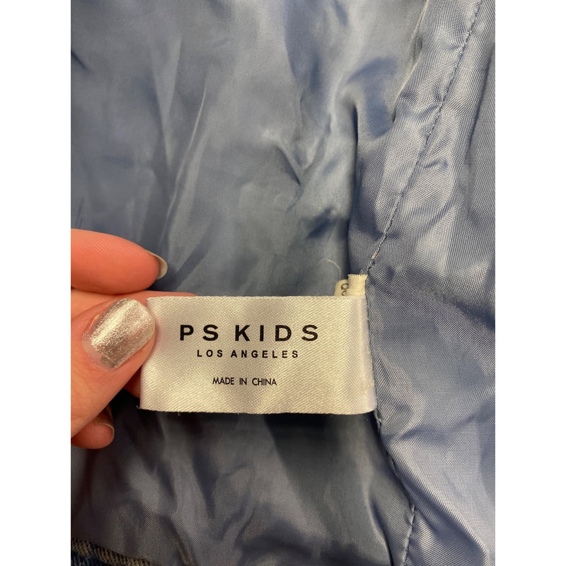 LUXBOHEME Upcycled Coat PACSUN Denim Sherpa Jean Jacket With Peace Patch, Fundraiser for Sustainable Fashion Education Programs