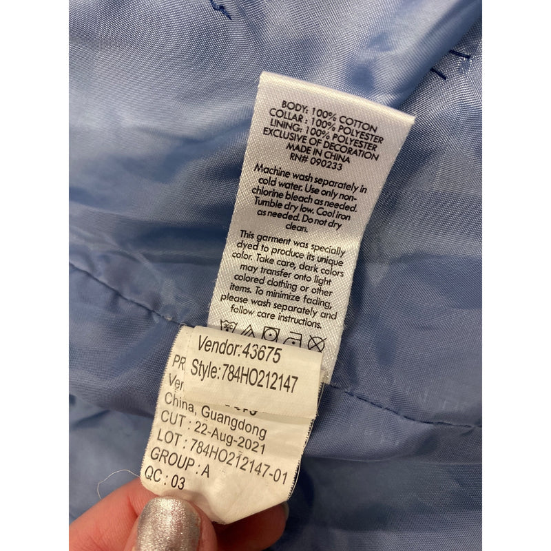 LUXBOHEME Upcycled Coat PACSUN Denim Sherpa Jean Jacket With Peace Patch, Fundraiser for Sustainable Fashion Education Programs