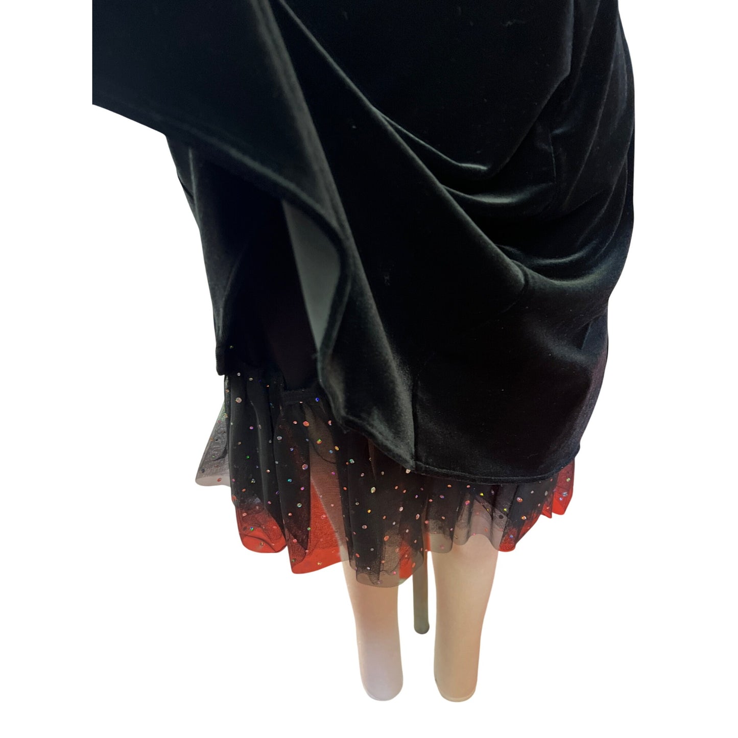 Vintage Blondie Nites by Linda Bernell Black Velvet Spaghetti Strap Dress Sparkling Top Short Prom LBD Homecoming Dress