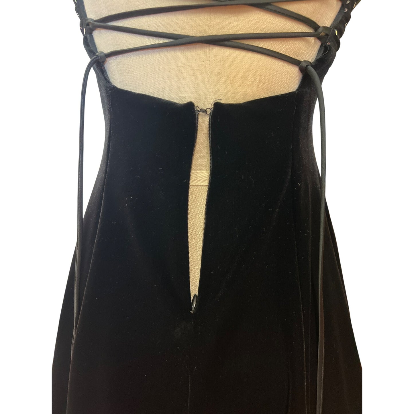 Vintage Blondie Nites by Linda Bernell Black Velvet Spaghetti Strap Dress Sparkling Top Short Prom LBD Homecoming Dress