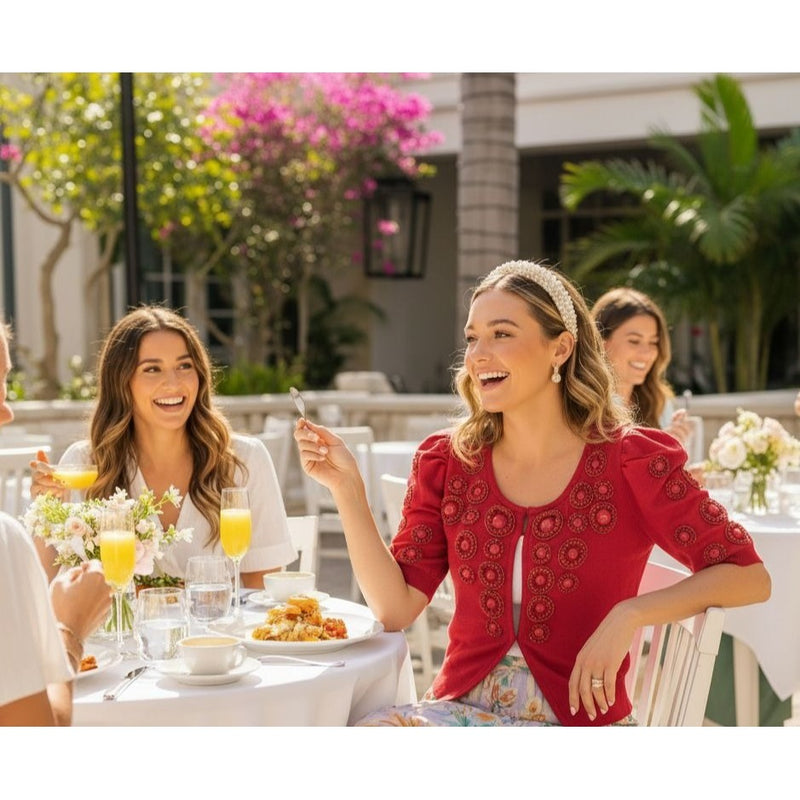 Floral Festival Embellished Coral Pink Short Sleeve Cardigan Sweater With Beaded Medallions by Inc International Concepts from Macys