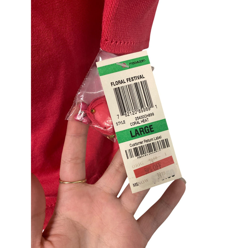 Floral Festival Embellished Coral Pink Short Sleeve Cardigan Sweater With Beaded Medallions by Inc International Concepts from Macys