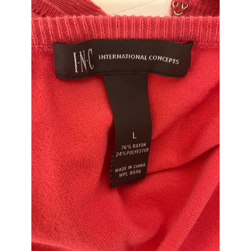 Floral Festival Embellished Coral Pink Short Sleeve Cardigan Sweater With Beaded Medallions by Inc International Concepts from Macys