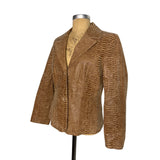 Pamela McCoy Authentic Vintage Camel Brown Genuine Leather Blazer Jacket