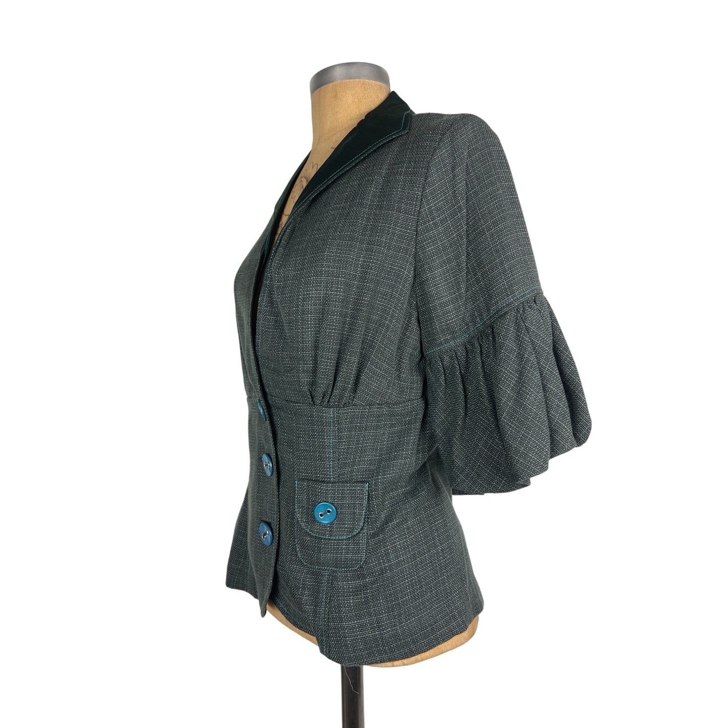 Samantha Treacy Green Blazer Jacket Authentic Vintage