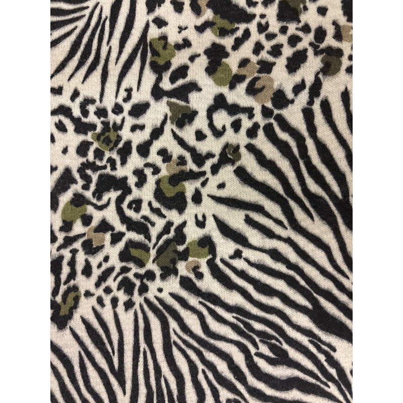 Vintage Handmade Animal Print Midi Dress With Tie Waist and Short Sleeves