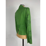 Tom K Nguyen Green Blazer Floral Embroidery Rose Flower Authentic Vintage Unusual Women's Jacket