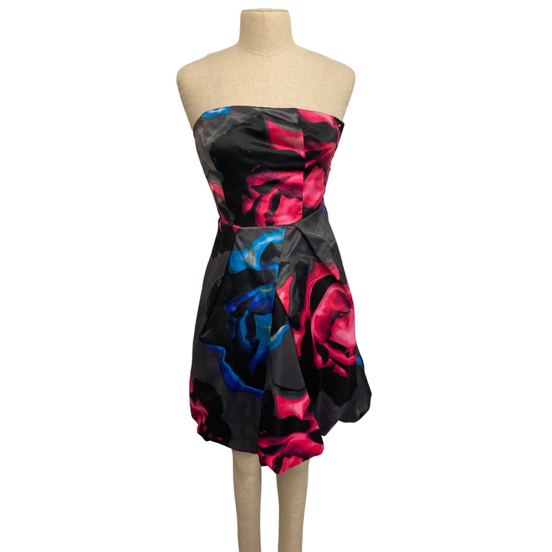 Strapless Floral Print Dress By Express Design Studio Size 4