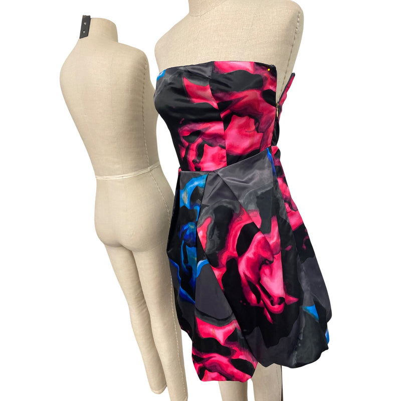 Strapless Floral Print Dress By Express Design Studio Size 4
