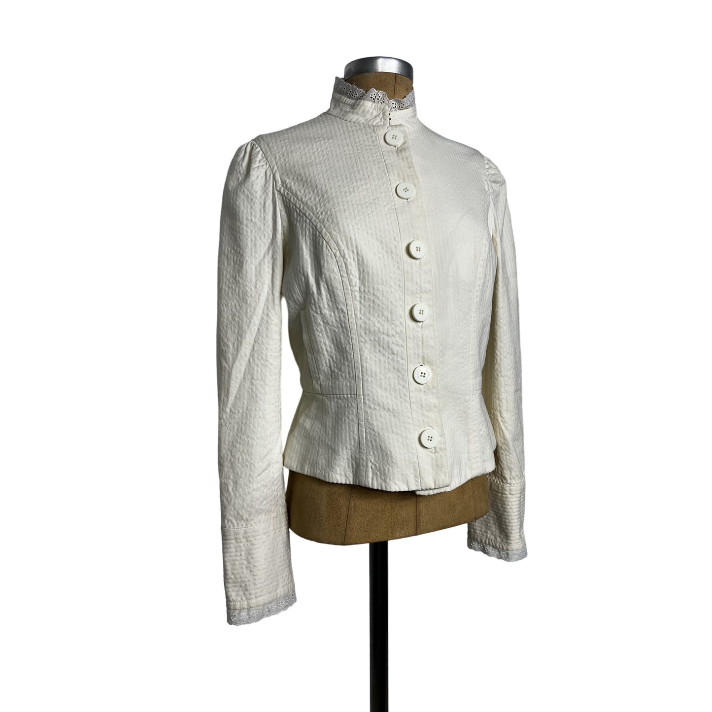 Marc Jacobs Women's Authentic Vintage White Blazer Top Jacket