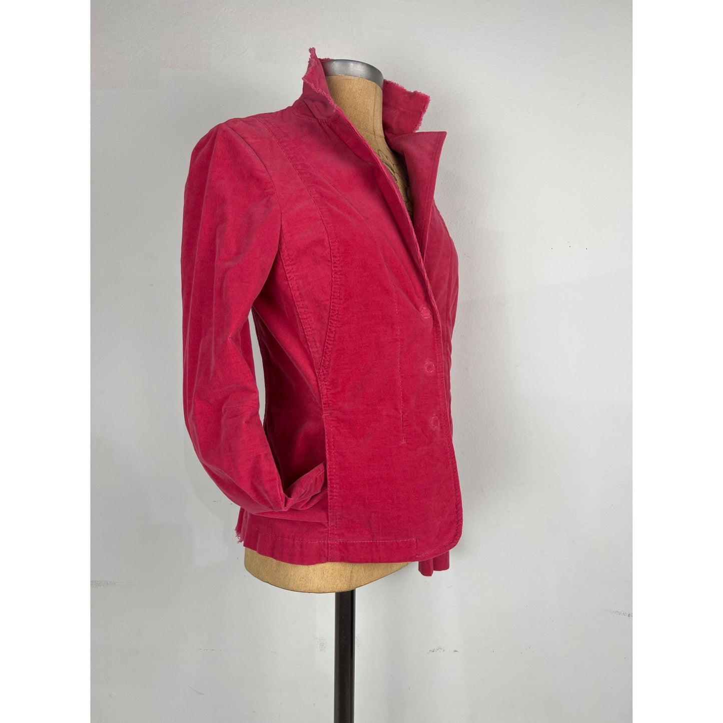 Tom K Nguyen Dusty Pink Red Rose Blazer Jacket Authentic Vintage Nordstrom Top
