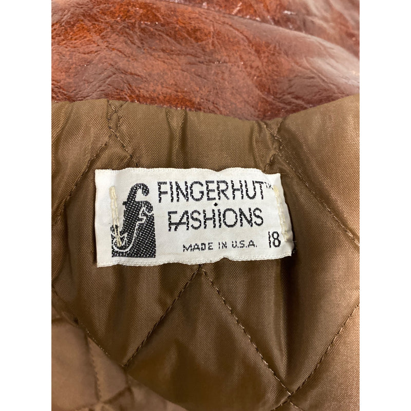 Vintage Fingerhut Fashions Leather Collar Faux Fur Coat