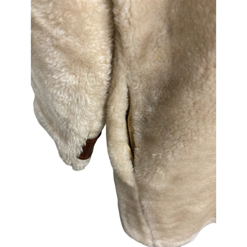 Vintage Fingerhut Fashions Leather Collar Faux Fur Coat