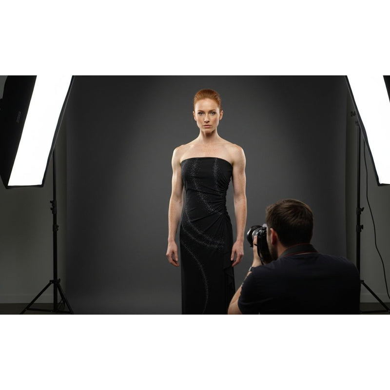 Byer Too! Elegant Black Strapless Metallic Sparkle Long Evening Dress Snug Fit Comfy Gown