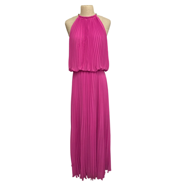 MSK Womens Pleated Halter Maxi Dress Pink Size 16