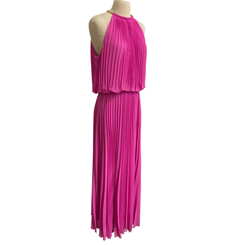 MSK Womens Pleated Halter Maxi Dress Pink Size 16
