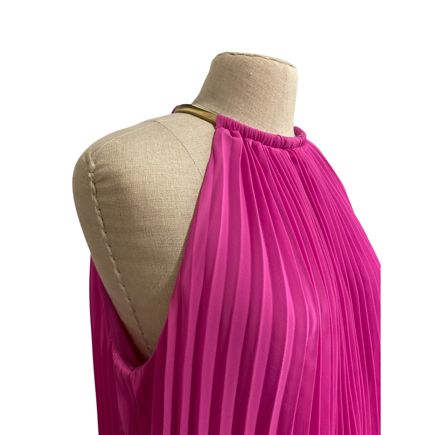 MSK Womens Pleated Halter Maxi Dress Pink Size 16