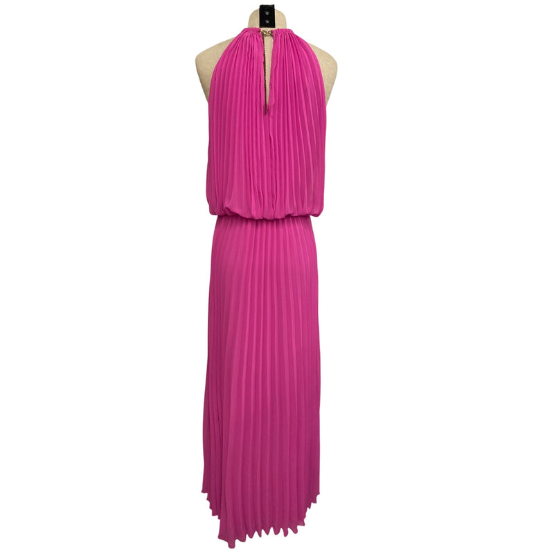 MSK Womens Pleated Halter Maxi Dress Pink Size 16