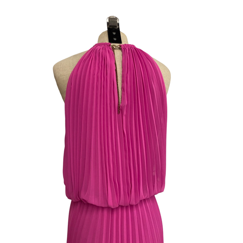 MSK Womens Pleated Halter Maxi Dress Pink Size 16