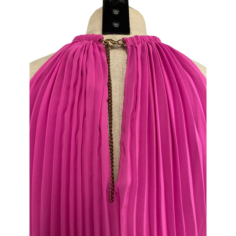 MSK Womens Pleated Halter Maxi Dress Pink Size 16