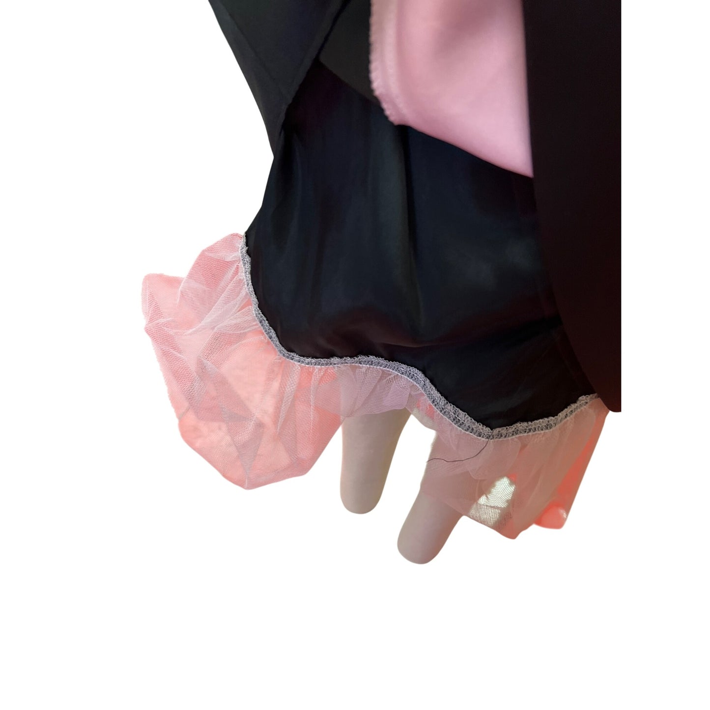 Jessica McClintock for Gunne Sax Strapless Black Cocktail Dress With Pink Satin Accents Bow LBD Prom Homecoming Formal Party Dress