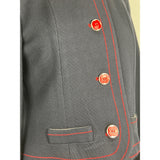 Marc Jacobs Authentic Vintage Wool Jacket Women's Navy and Red Trim Buttoned Blazer Top Nordstrom