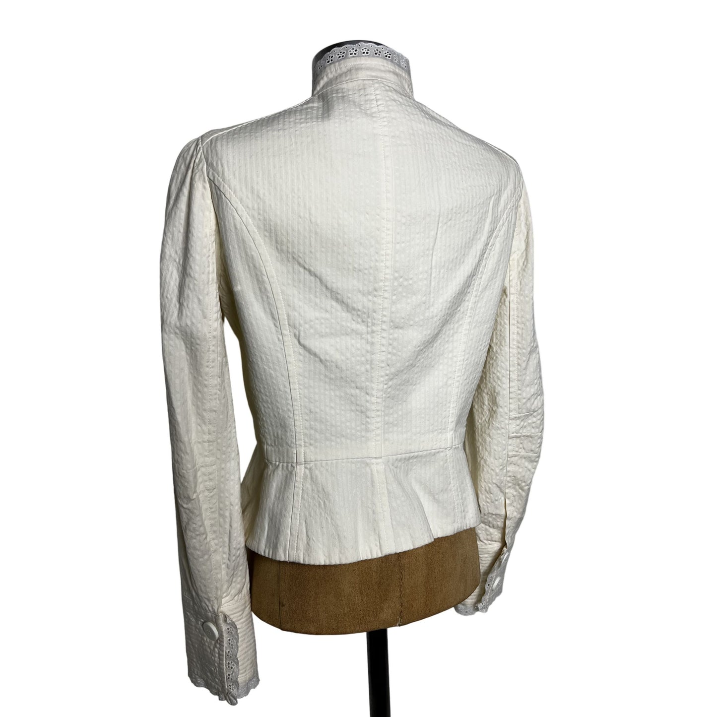 Marc Jacobs Women's Authentic Vintage White Blazer Top Jacket