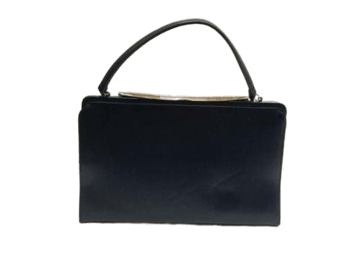 Theodor of California 60s Navy Blue Bag Faux Leather Framed Retro Vintage Handba