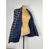 Country Suburbans Navy Blue White Plaid Blazer Authentic Vintage Oversized Jacket