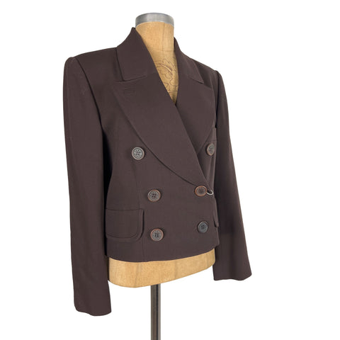 Sonia Rykiel Chocolate Brown Double Chest Blazer Authentic Vintage Jacket Classic Timeless Quality