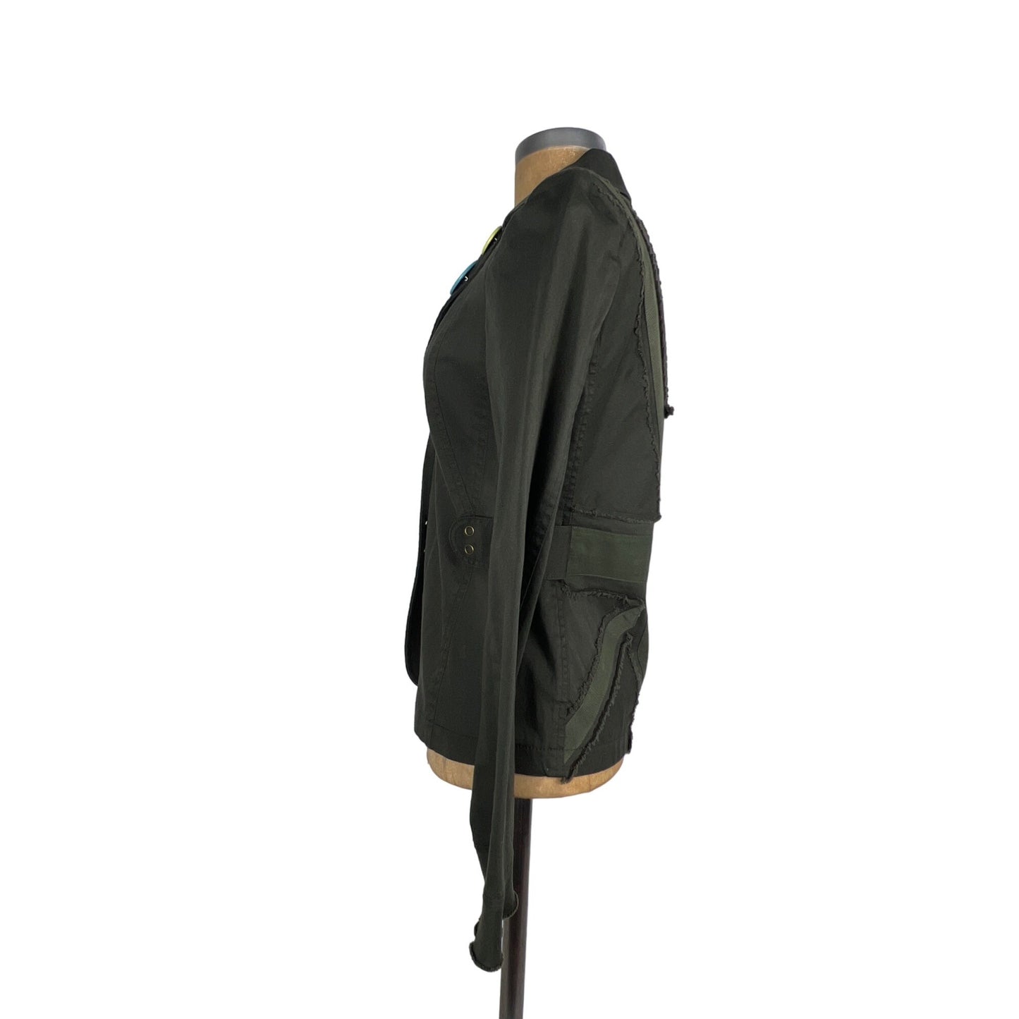 Tom K Nguyen Unusual Blazer Vintage Authentic Women's Army Green Jacket