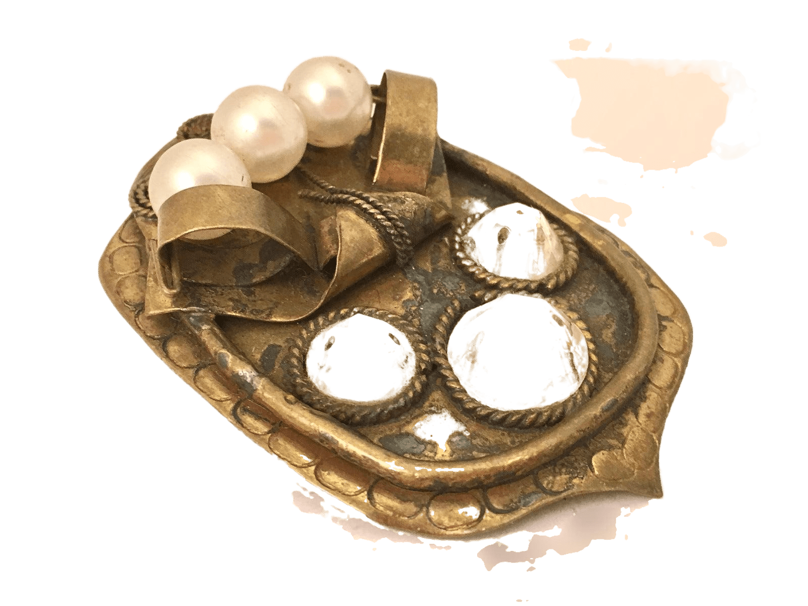 Art Deco Pearls and Rhinestones Pin Brooch – A Vintage 1930s Gem