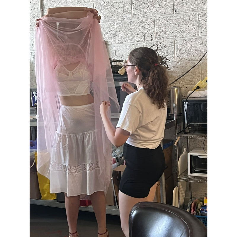 Vintage Pink Sheer Nightgown Dress With Ruched Waist Button Detail Darling Feminine Girlie and so Pretty