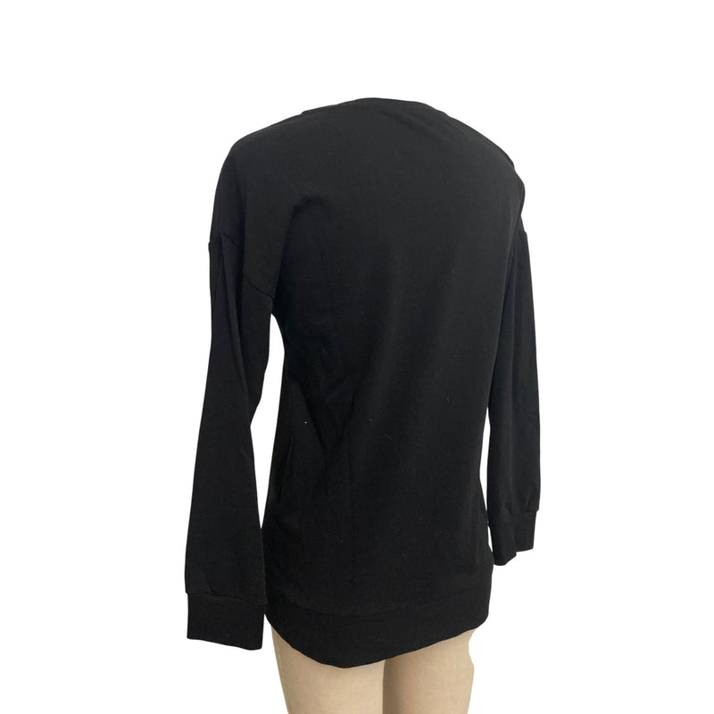 Audrey Hepburn Print Black Sweatshirt Celebrity Fashion Icon Top