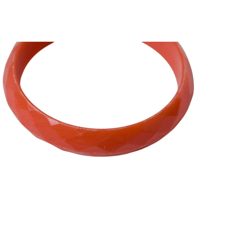 Set 3 Orange Bangle Bracelet Vintage Plastic Jewelry