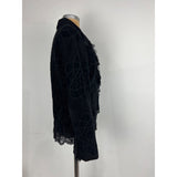 Sheri Bodel Black Authentic Vintage Women's Blazer Unique Jacket with Ruffle Lace Trim from Nordstrom