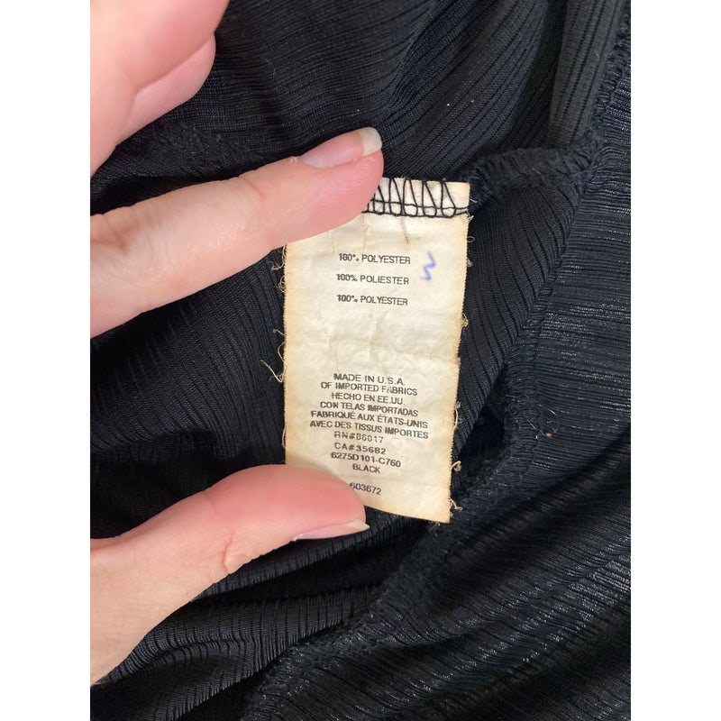 Vintage BeBe Black V-Neck Ruched Long Sleeve Top Mini Dress, Fundraiser for Sustainable Fashion Education Programs