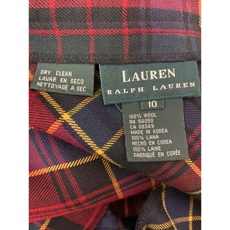 Ralph Lauren Vintage Wool Plaid Maxi Skirt Classic Red Green Blue Yellow Legacy Style
