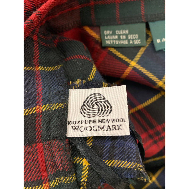 Ralph Lauren Vintage Wool Plaid Maxi Skirt Classic Red Green Blue Yellow Legacy Style