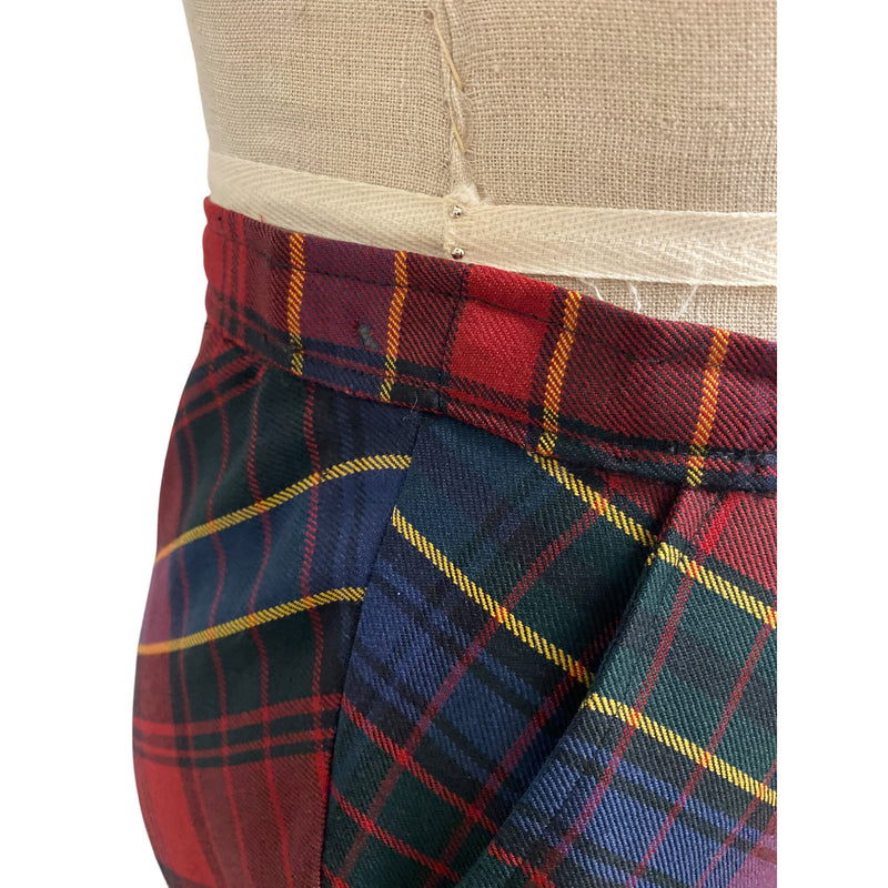 Ralph Lauren Vintage Wool Plaid Maxi Skirt Classic Red Green Blue Yellow Legacy Style
