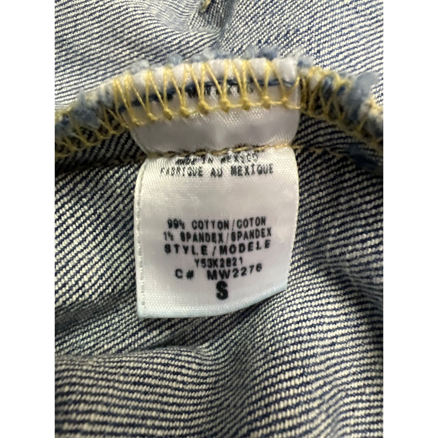 Vintage Guess Jean Jacket Women's Distressed Denim Button-Up Bolero Blazer Top With Puff Sleeves Fitted Waist