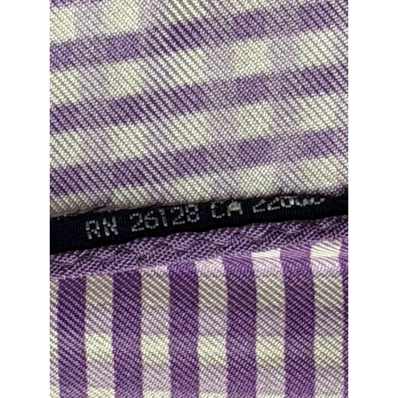 Ralph Lauren Purple Gingham Check Pocket Square With Polo Logo 17x17